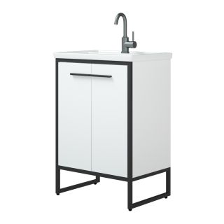 Тумба под раковину Corozo Айрон 70см белый/чёрный SD-00000411